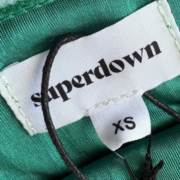 Superdown‎ Emerald Green Bandeau Crop Top XS Y2K Minimalist Party Sexy Chic NWT - Picture 5 of 7